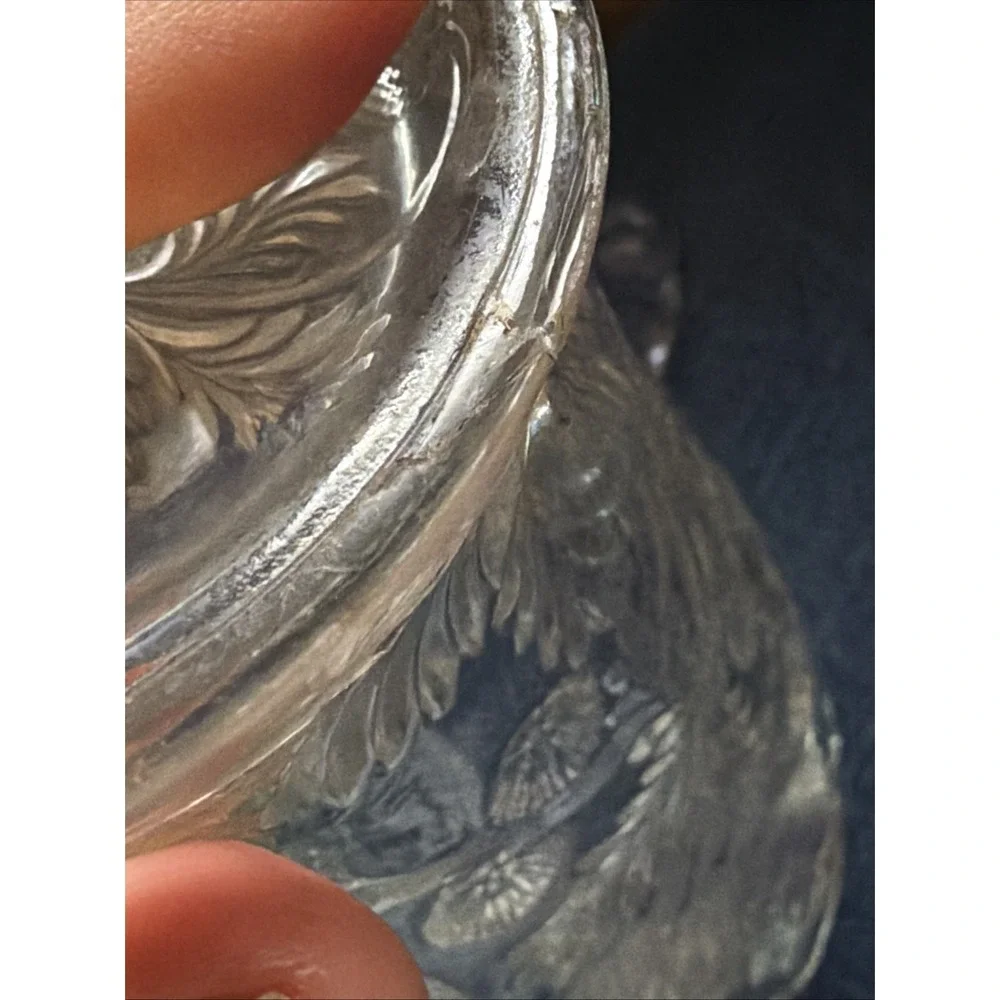 Antique Cambridge Early American Pressed Glass Double Handle Strawberry Pattern